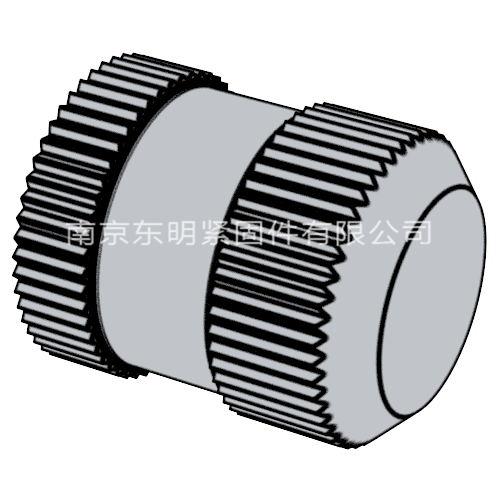 DIN 16903(Q) - 1974 滚花通孔中间带槽镶入螺母 封闭型 Q型